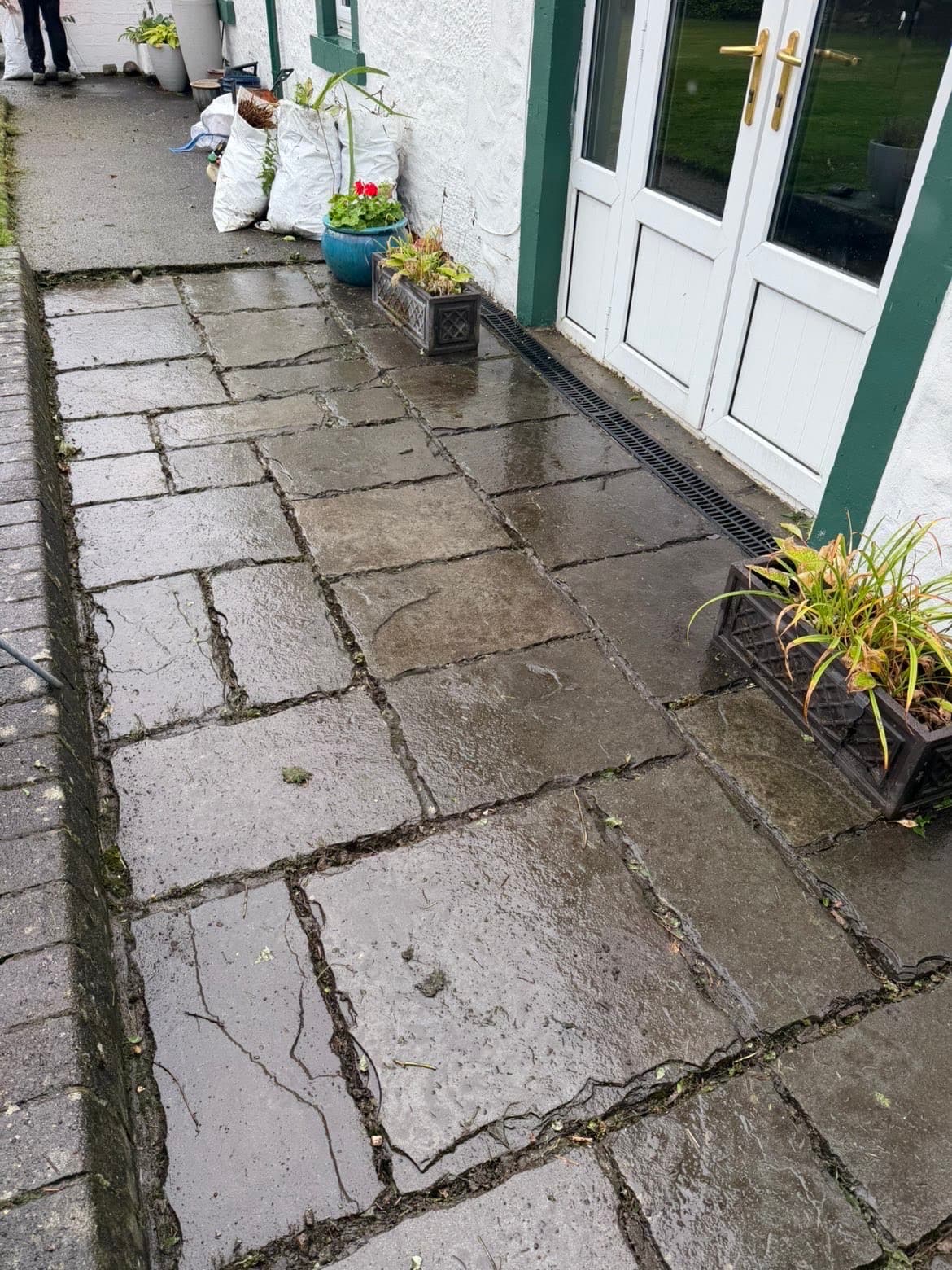 Path swept down with the garden waste bagged up in Lochmaben