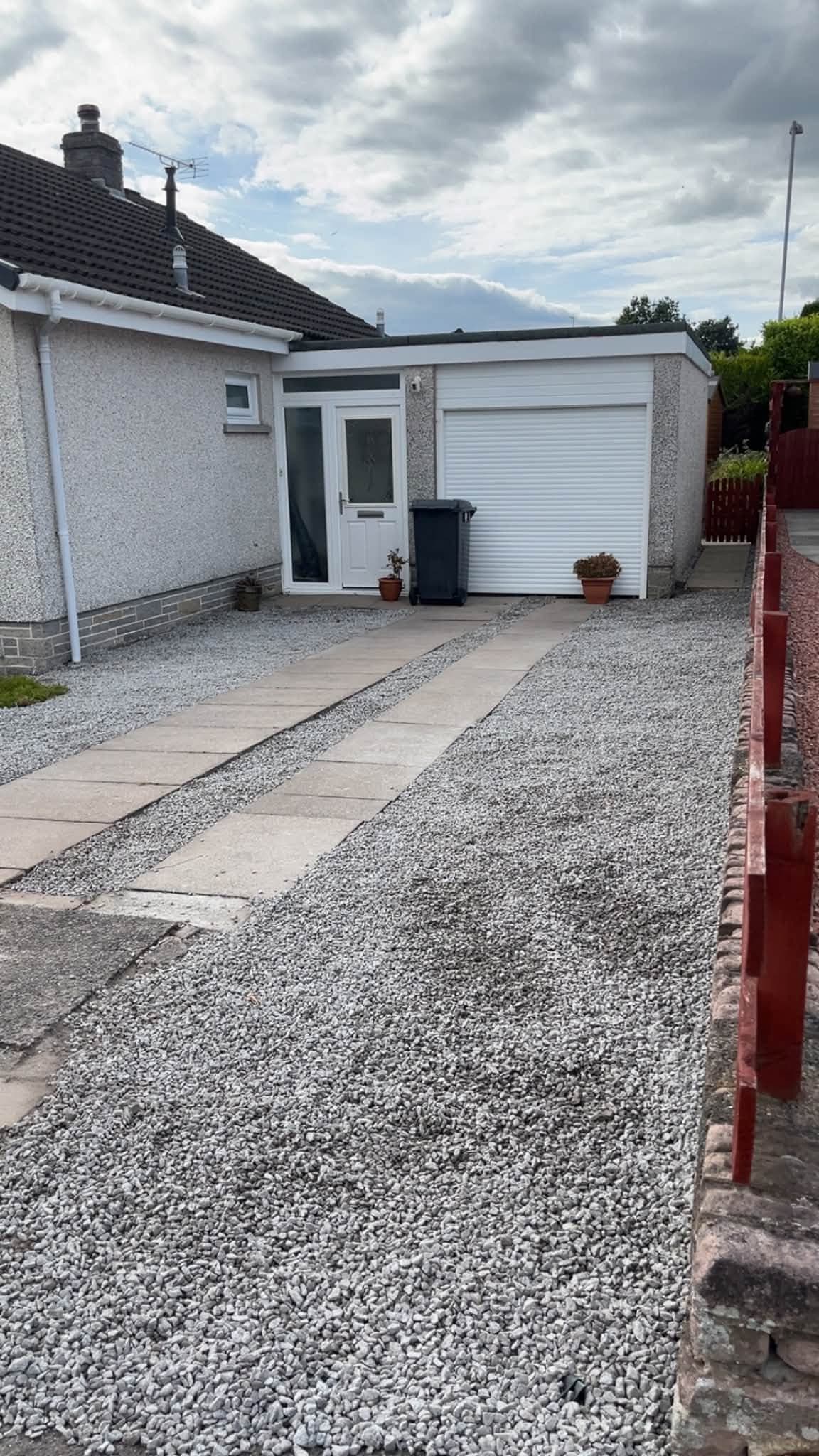 Garden path and decorative stone landscaping completed by RML Ground Maintenance in Dumfries and Galloway
